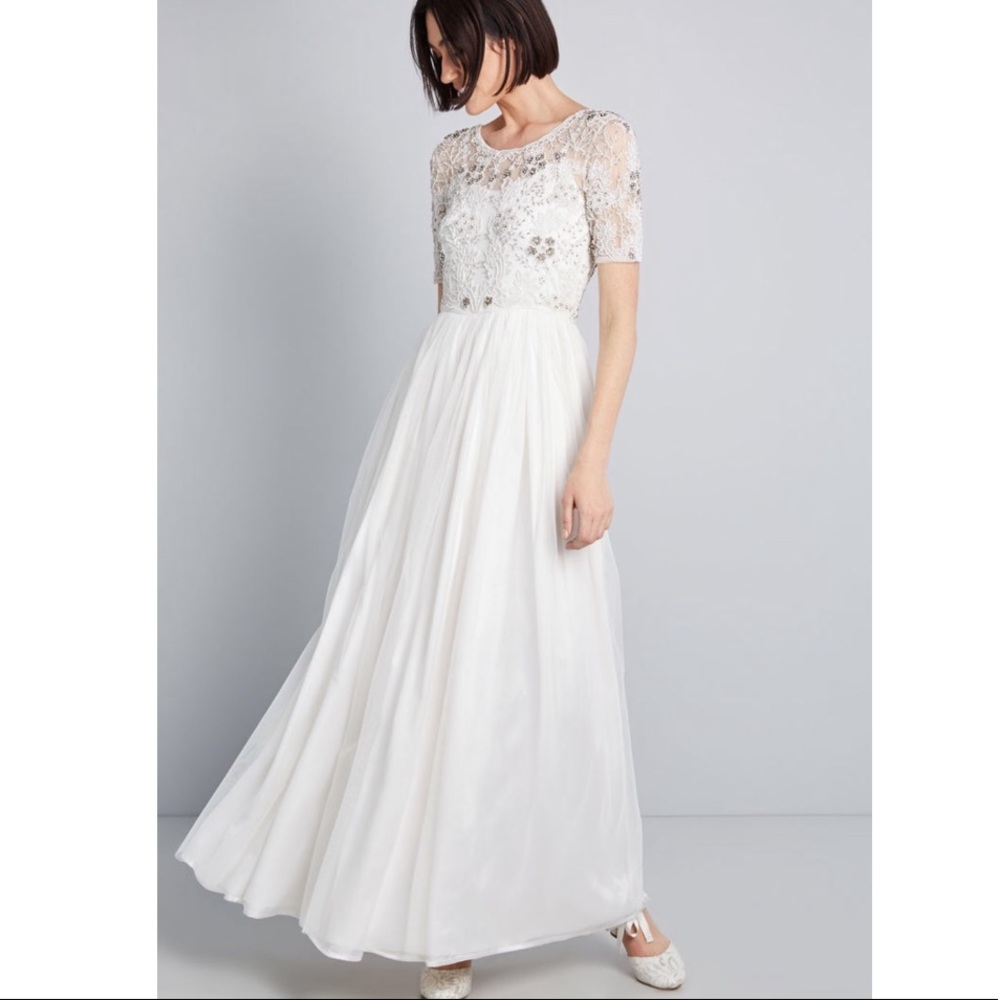 ModCloth White Maxi Special Occasion Dress